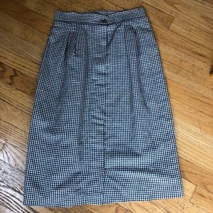 Vintage 80's Woodward Pleated Lined Button Front Check Skirt